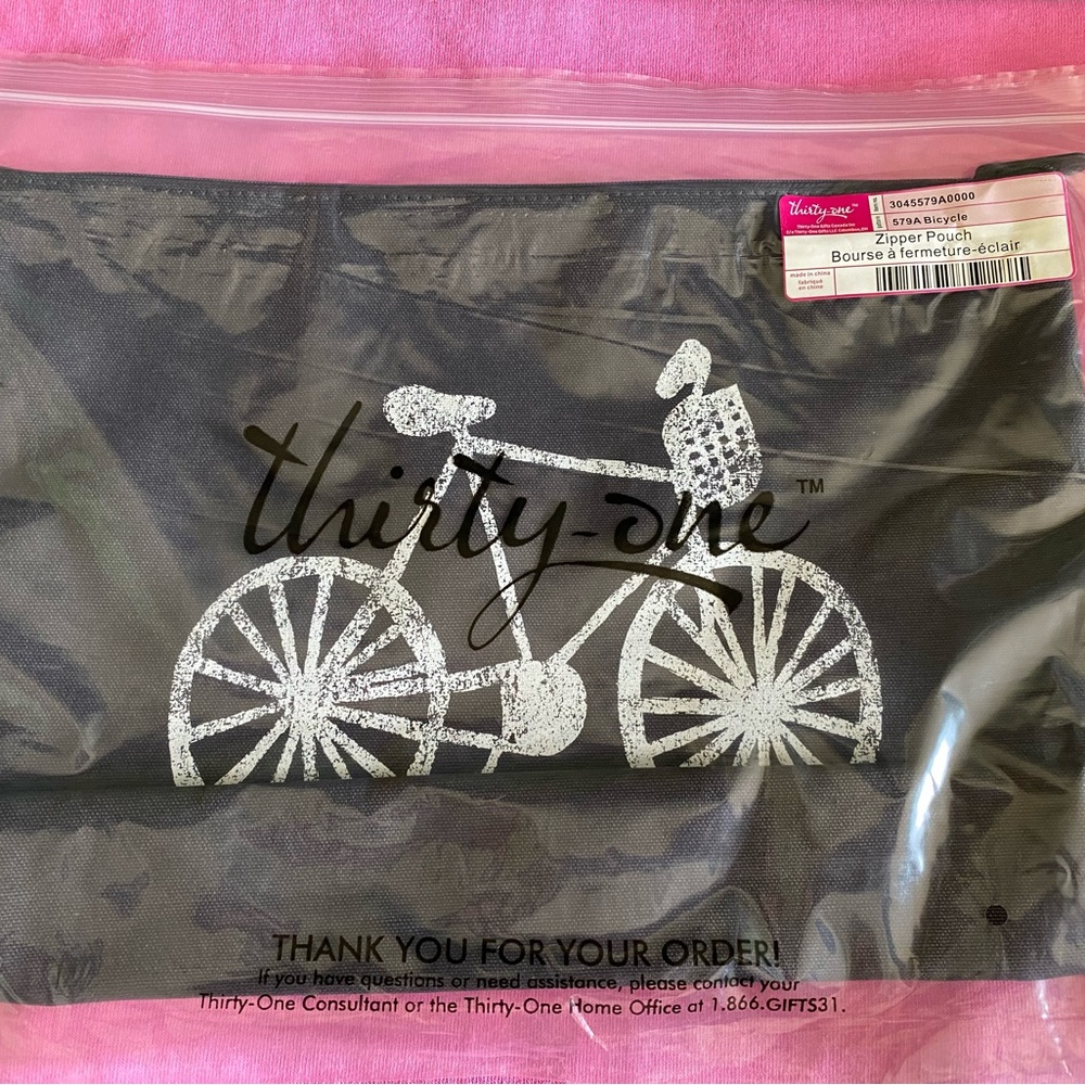 Thirty-One Zipper Pouch-Bicycle